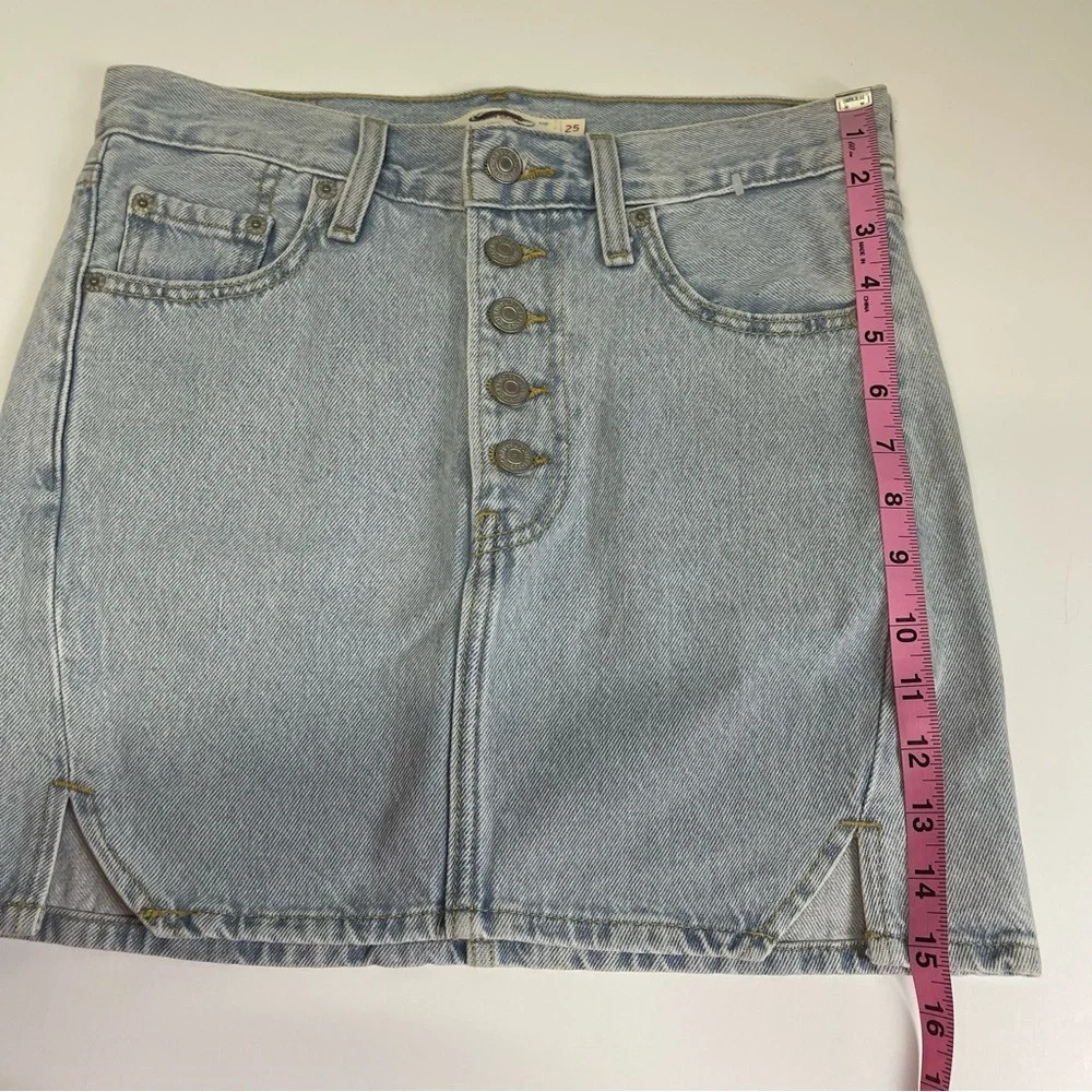 NEW Levis Icon Jean Skirt Womens Size 25 Light Blue Denim Button Fly NWOT - Picture 9 of 9